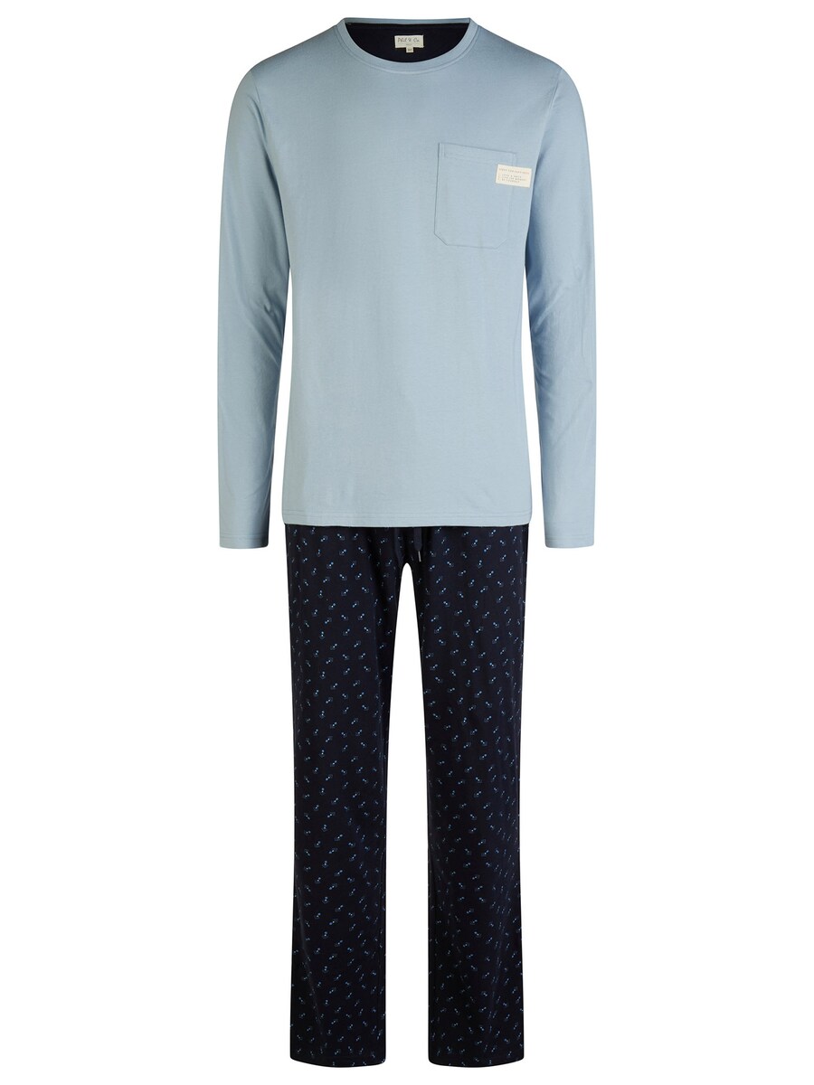 

Длинная пижама Phil & Co. Berlin Long Pajamas Cozy, цвет light blue/dark blue