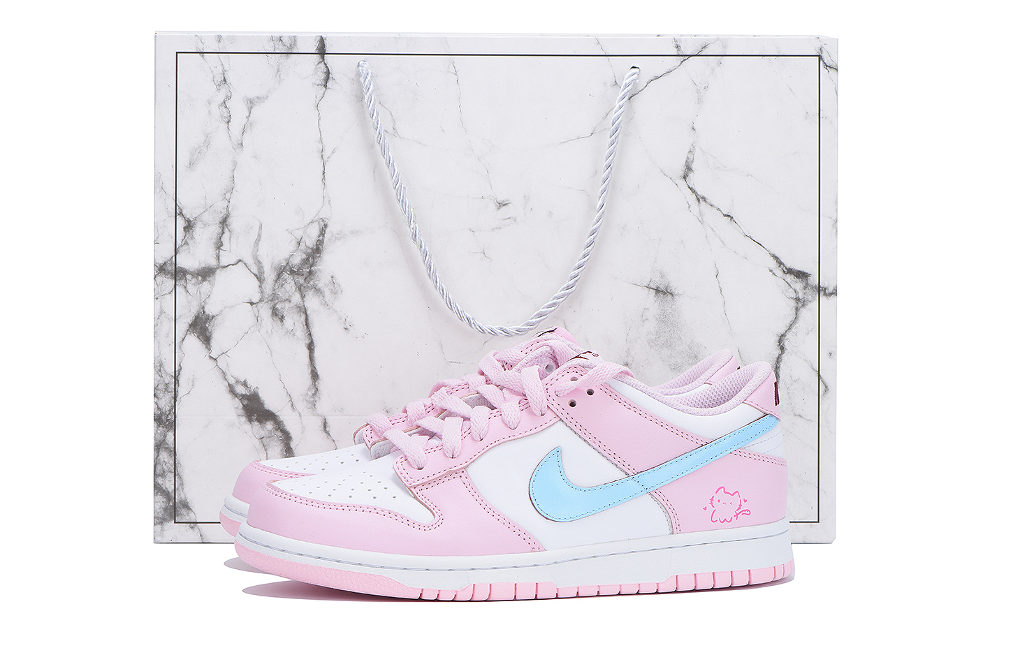 

Nike Антискользящие износостойкие низкие детские кроссовки для скейтбординга pink white подростковые