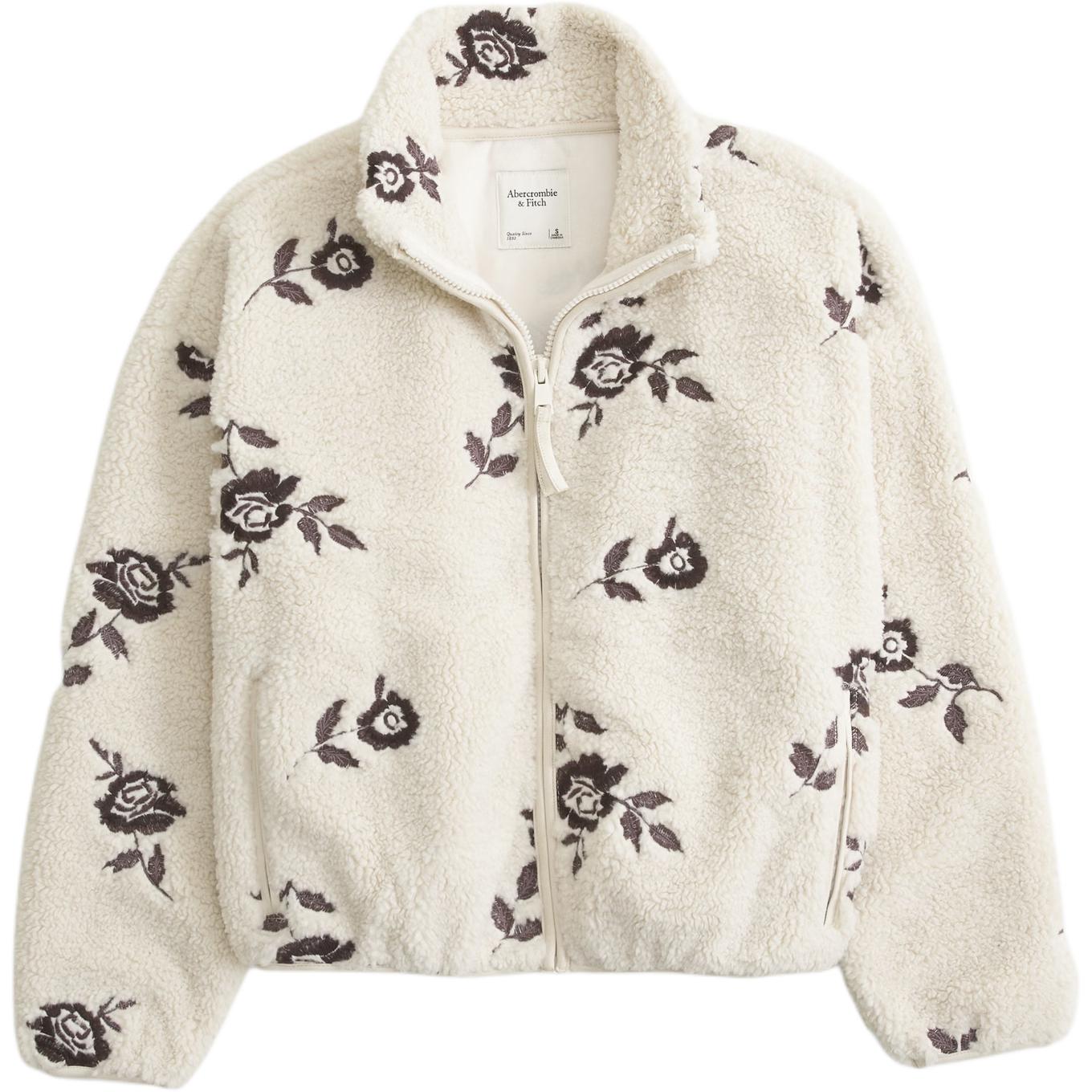 

Куртка с бархатистой текстурой Women's Abercrombie＆Fitch, бежевый