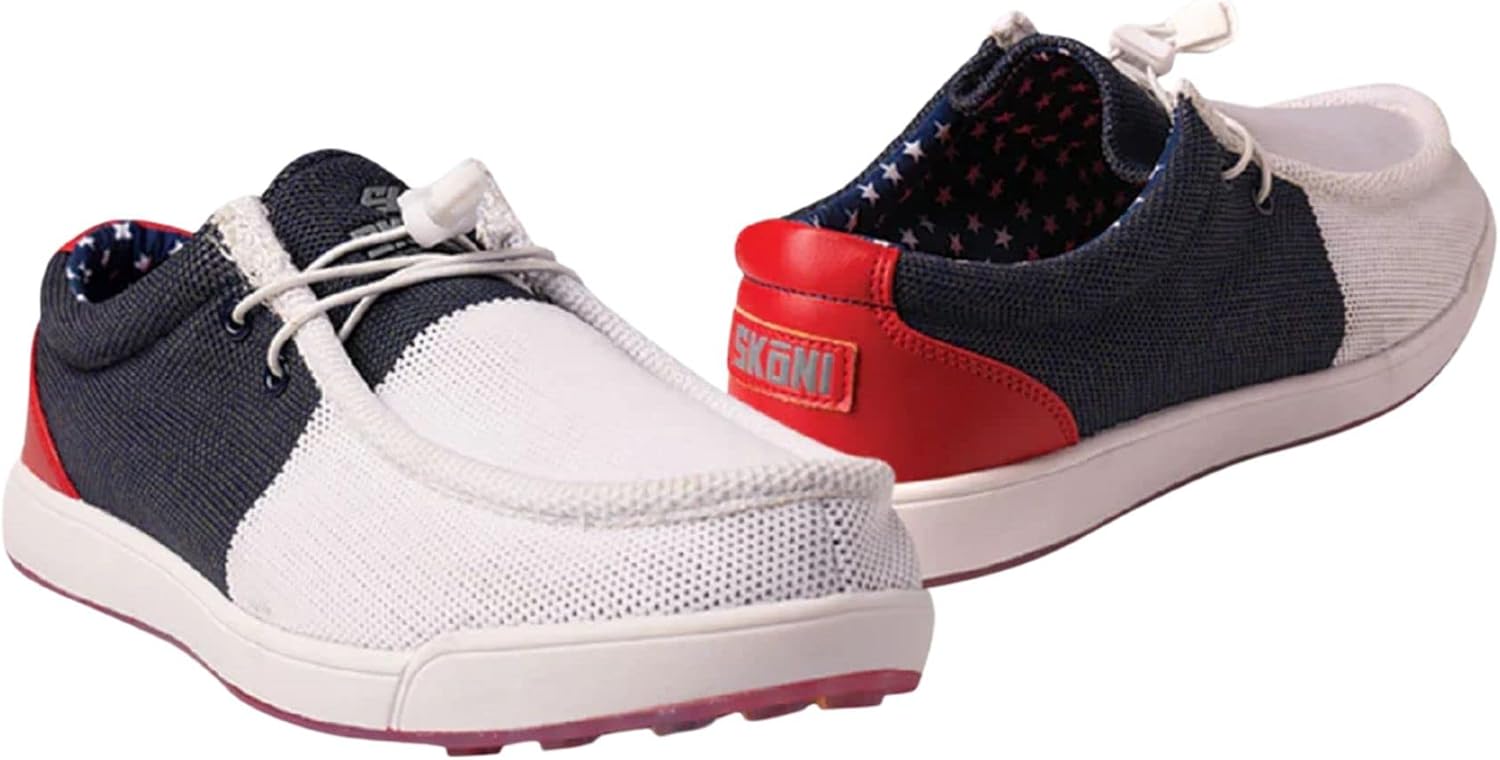 

Женские гольф туфли SKONI без шипов, На липучке, Легкие, белый/красный/синий