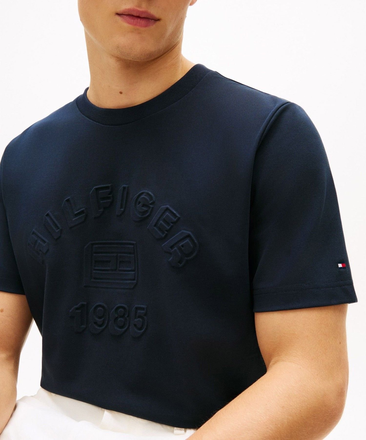 Футболка с графическим принтом Icon Piqué Interlock Tommy Hilfiger, Navy DW5 — фото 2