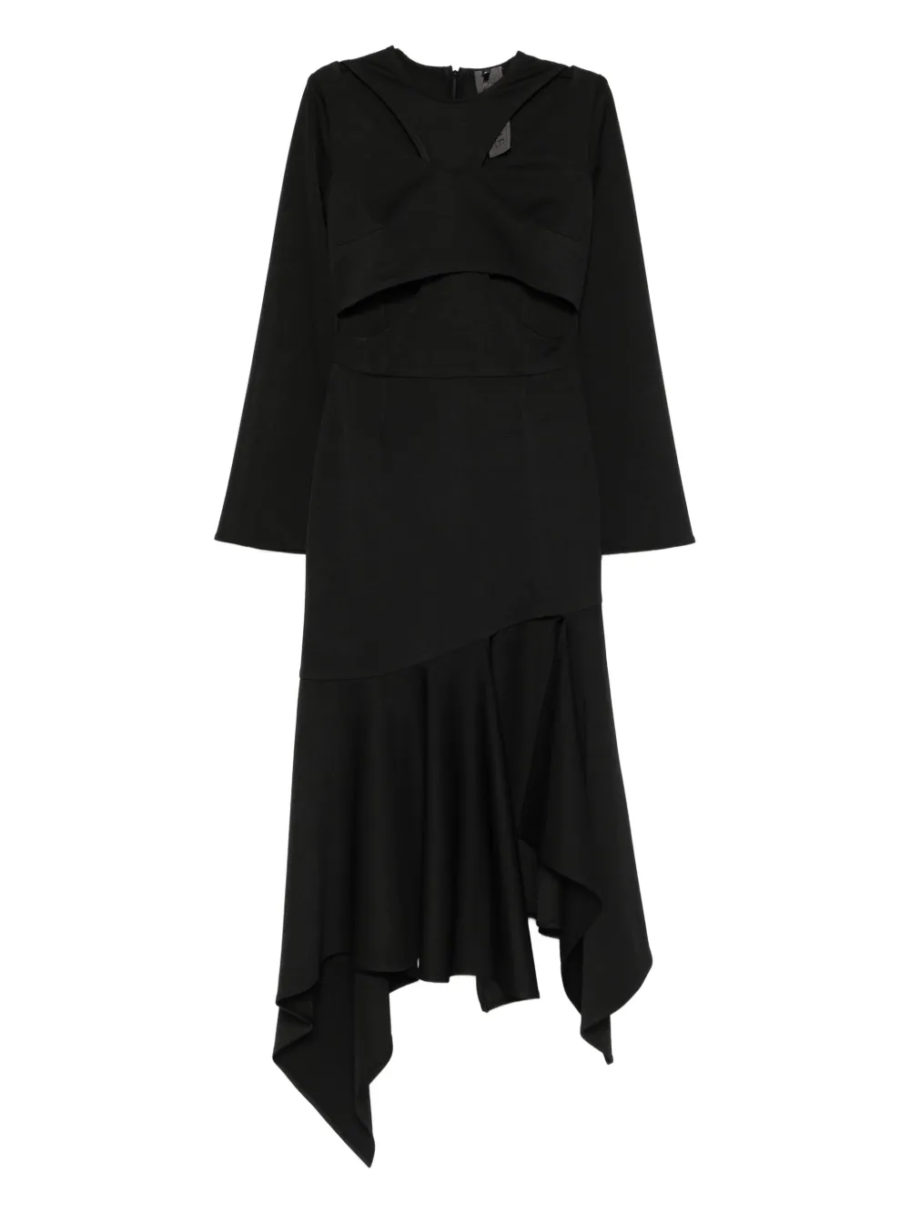 

Платье миди Evelyn асимметричного кроя Rhizome, черный