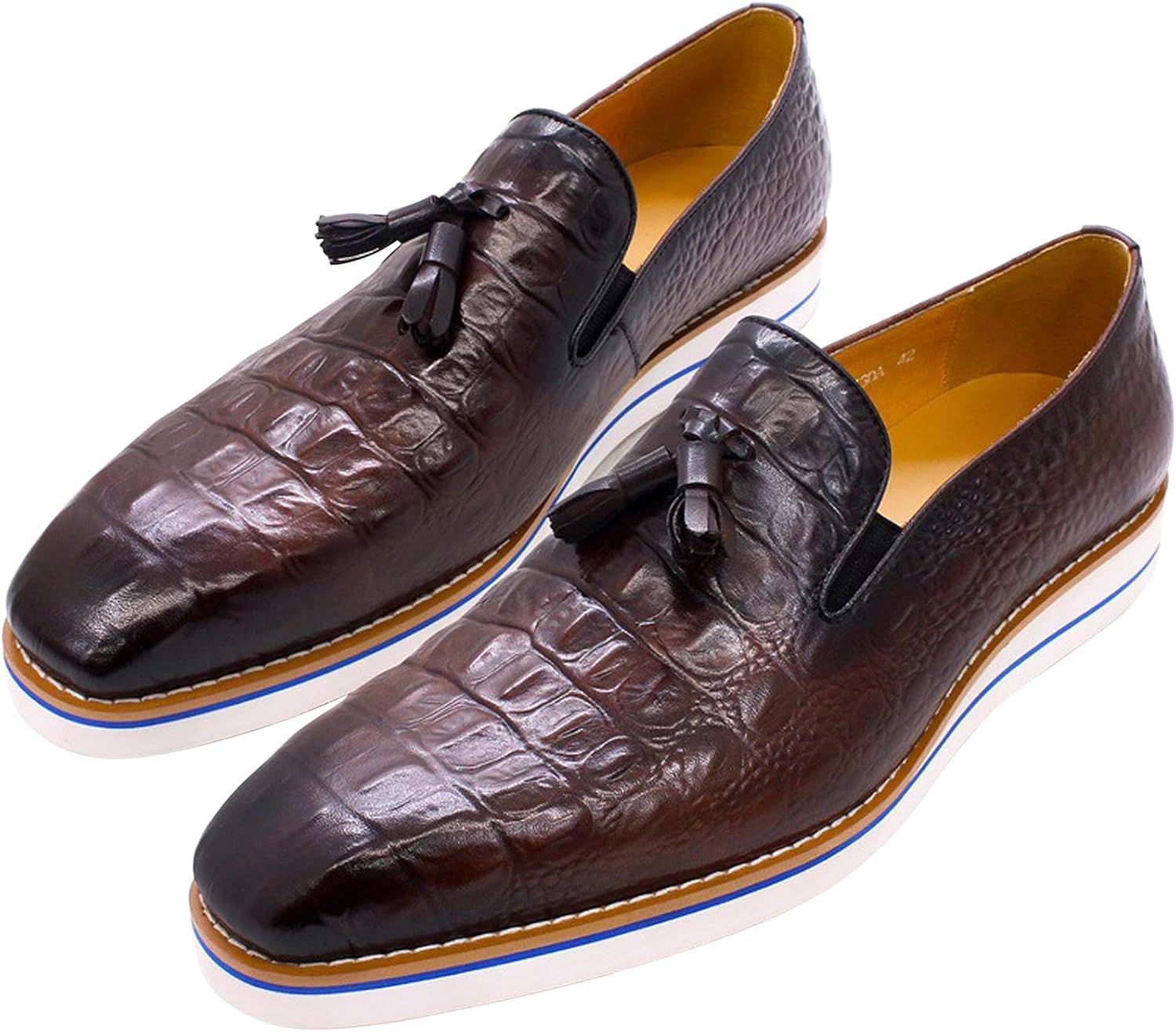 

Мужские лоферы-слипоны с кисточками, повседневные и нарядные туфли для мужчин, из натуральной кожи, легкие, плоские, обувь для костюма, пром, свадьба, бизнес, модные комфортные туфли для смокинга для мужчин Santimon, коричневый