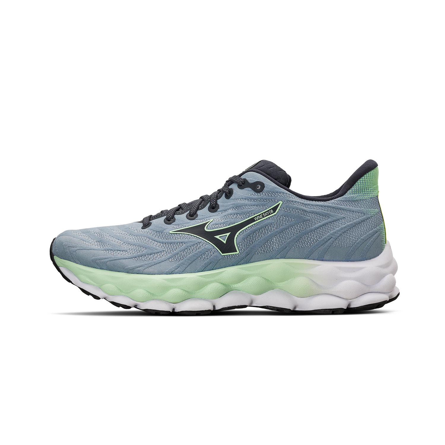 

Кроссовки Wave Sky 8 'Citadel India Ink' Mizuno, Blue/Gray Blue/Green