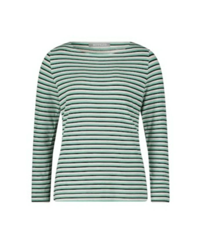 

Женская рубашка с круглым вырезом и длинными рукавами, однотонная. Betty & Co, зеленый