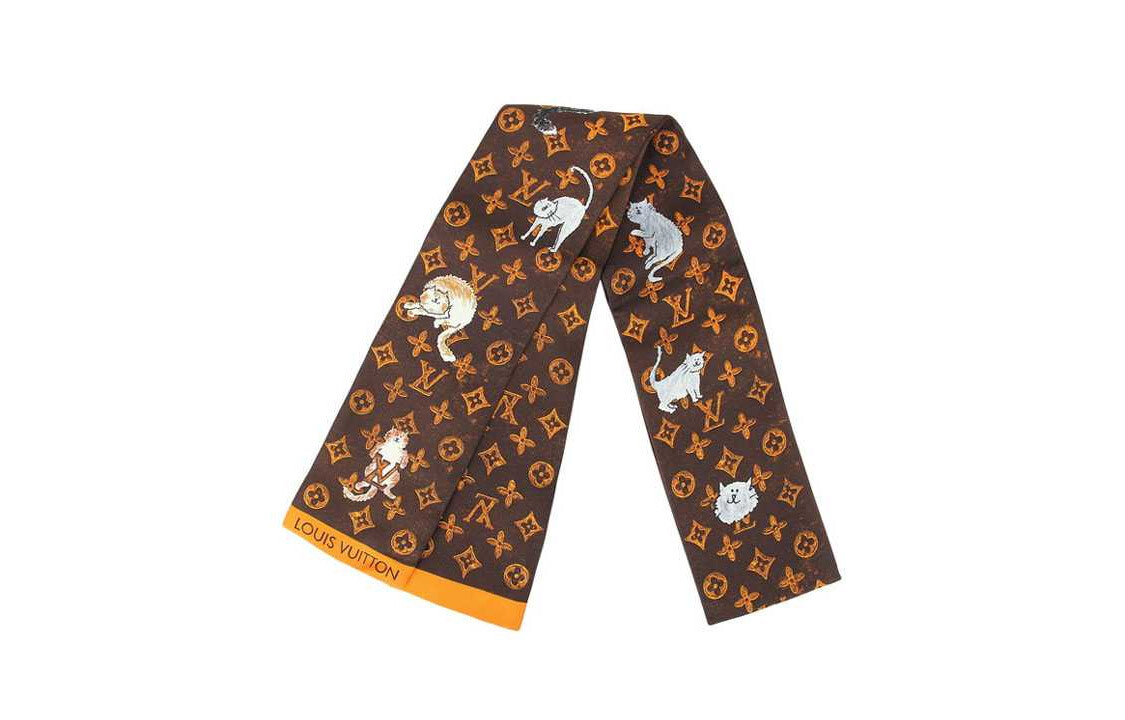 

LOUIS VUITTON Женский шелковый шарф, Brown