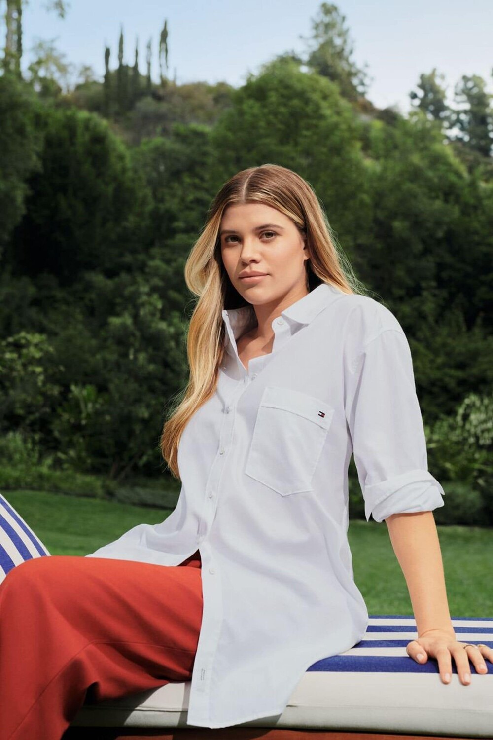 

Хлопковая рубашка свободного кроя Tommy Hilfiger, белый