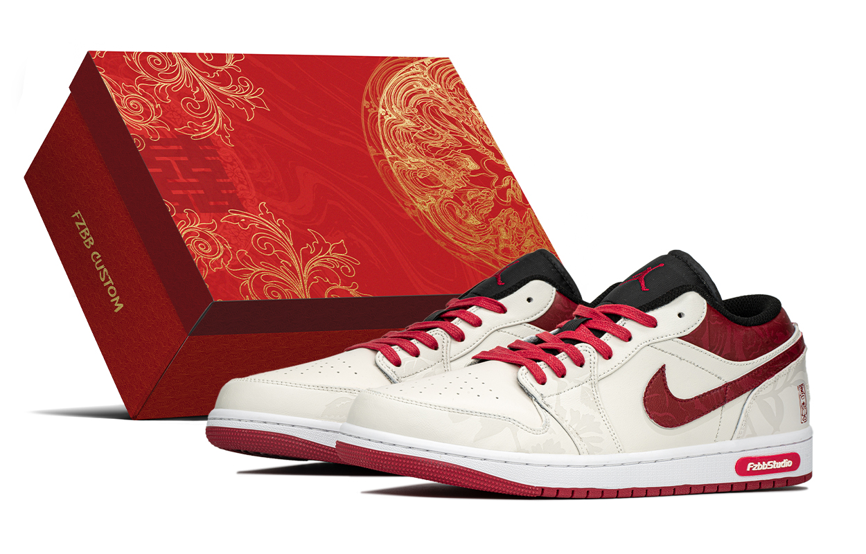 

Jordan Баскетбольные кроссовки Air 1 Low Top Vintage, мужские, молочно-бело-красные