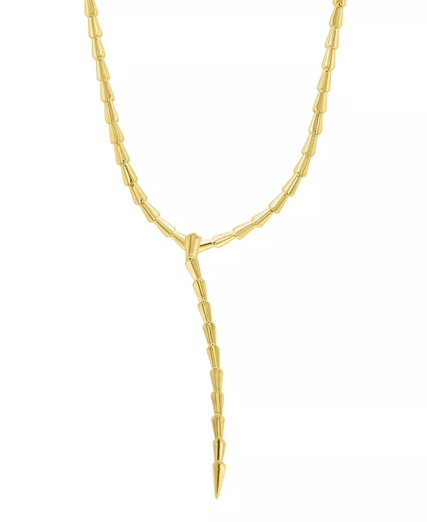 

Золотая регулируемая Y-образная подвеска-лариат в форме змеи Adornia, gold