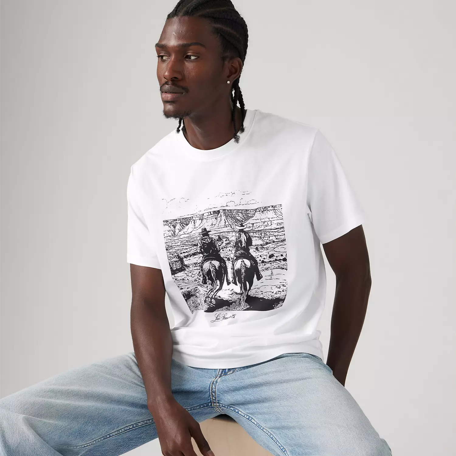 

Футболка свободного кроя с коротким рукавом и графическим принтом Levi's, цвет Sunset Riders - White