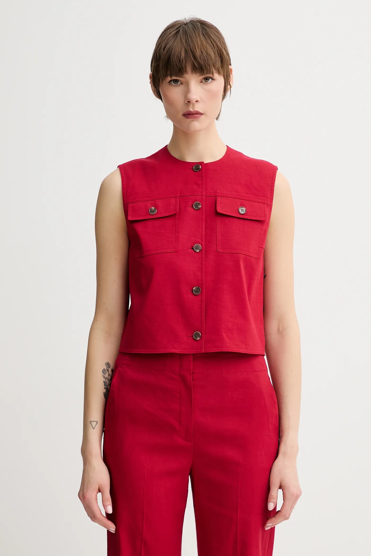 

Льняного жилета Theory, красный