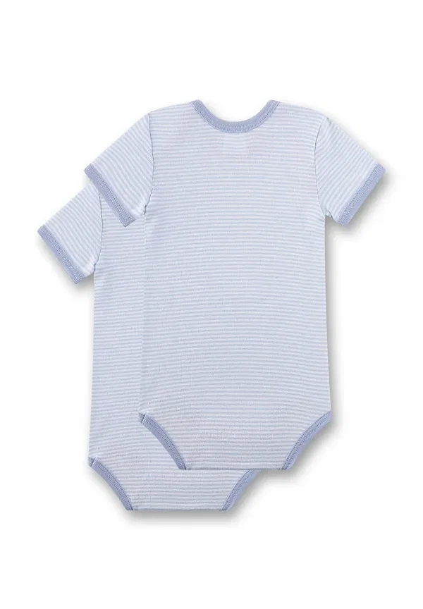 Боди Sanetta, модель Baby body (doppelpack) kurzarm weiss ringel, синий — фото 2