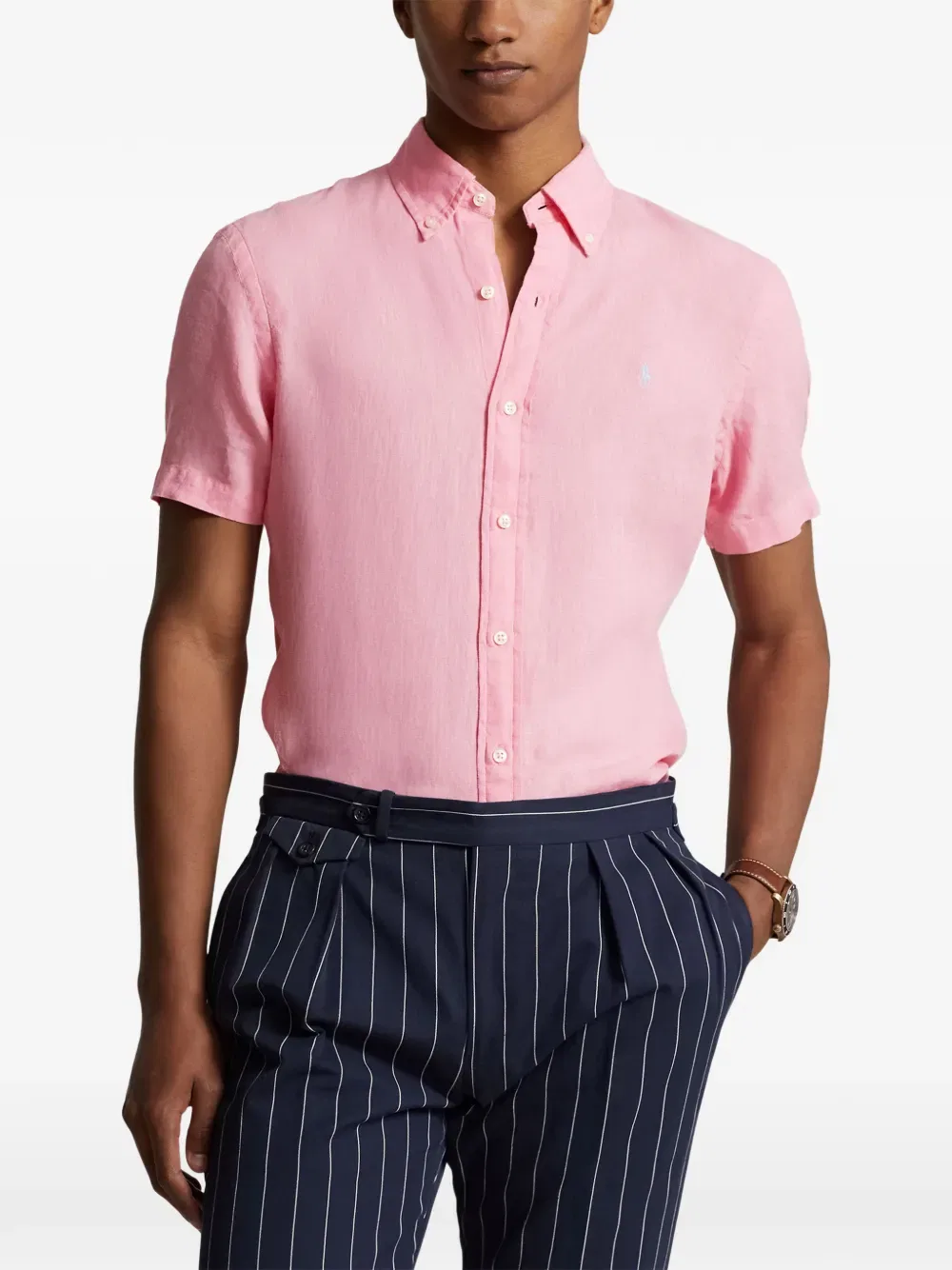 Рубашка с коротким рукавом на пуговицах Polo Ralph Lauren, розовый — фото 3