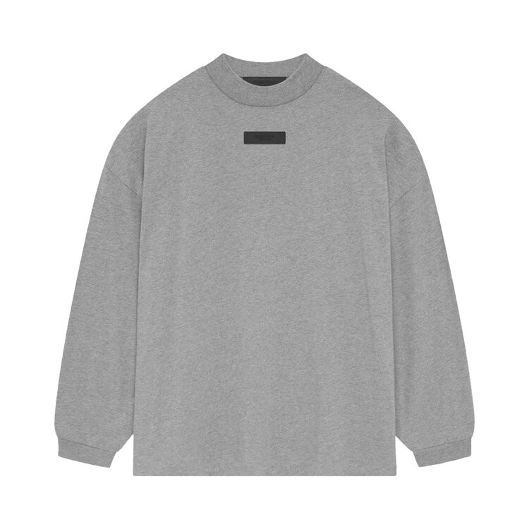 Футболка Fear Of God Essentials Fear of God Essentials Long-Sleeve 'Dark Heather Oatmeal', серый — фото 2