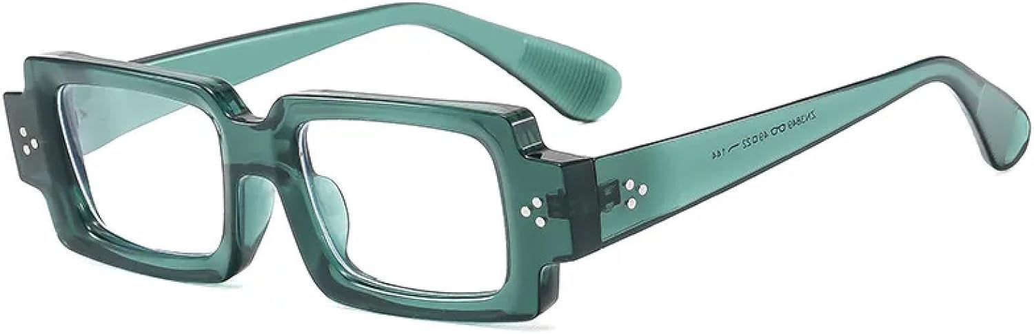 

Классические солнцезащитные очки с заклепками для женщин и мужчин, роскошные, винтажные, модные, популярные, в стиле панк, с защитой от УФ-излучения UV400 TYUVIVO, Green Clear