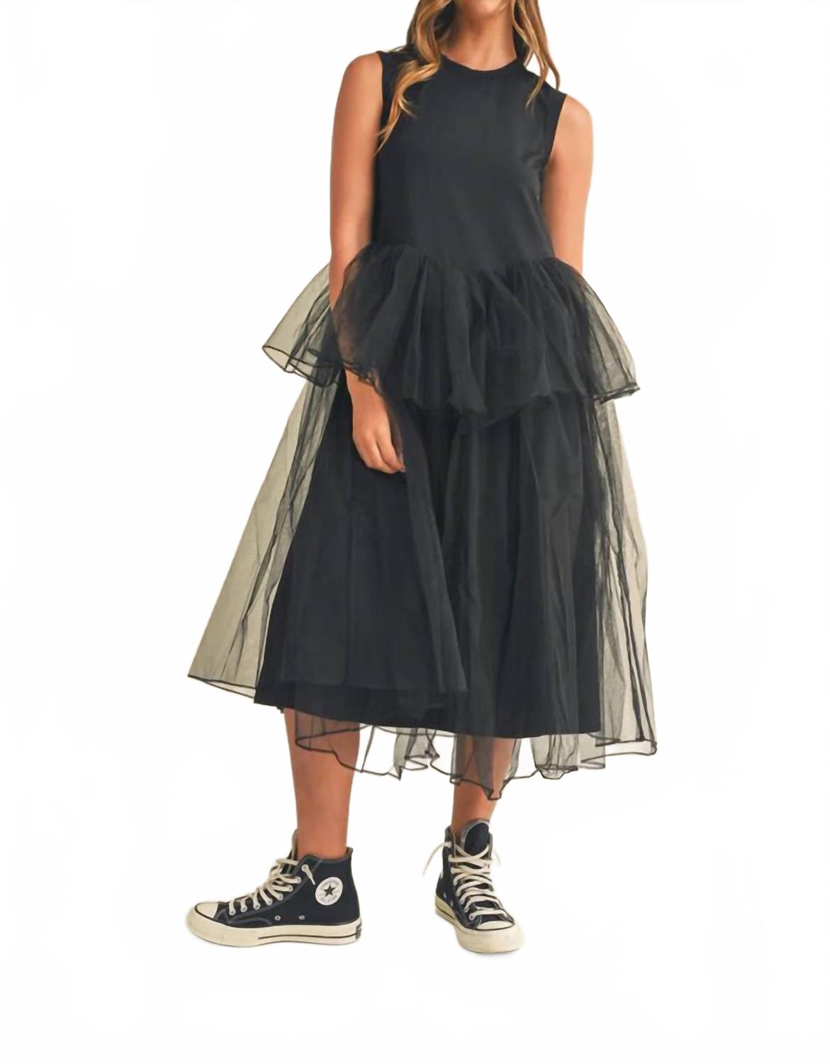 

Талия Тьюл платье в черном цвете Amable