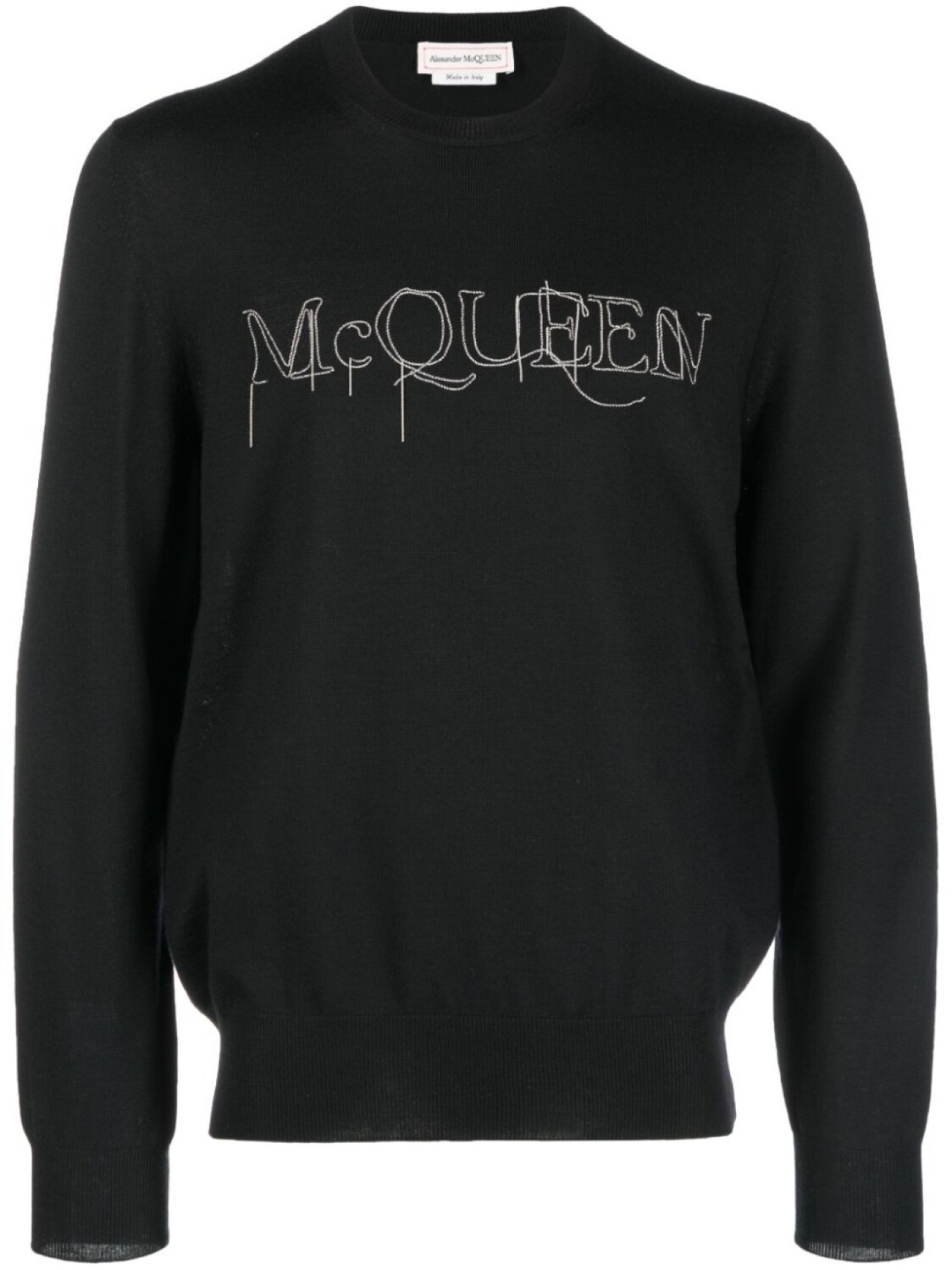 

Alexander McQueen джемпер с вышитым логотипом, черный