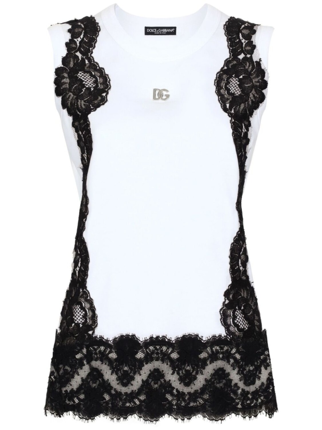 

Dolce & Gabbana футболка с кружевом, белый