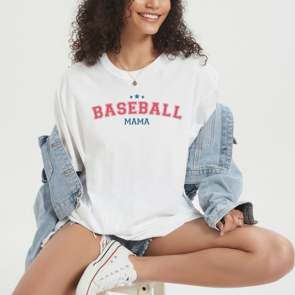 

Футболка Varsity baseball mama stars garment dyed Simply Sage Market, White