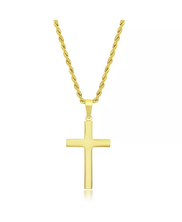 

Ожерелье с крестом из полированной нержавеющей стали Metallo, gold