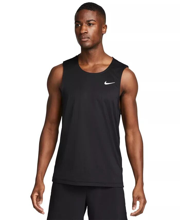 

Мужская готовая майка для фитнеса Dri-FIT свободного покроя, стандартная, большая и высокая Nike, черный