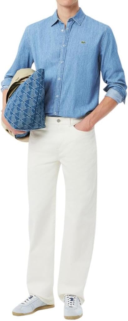 Рубашка Lacoste, мужская, Core, джинсовый, отбеленный — фото 4