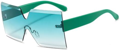 

Женские солнцезащитные очки без оправы, цельные, большие, с защитой от УФ-излучения UV400, модные очки для женщин, солнцезащитные очки UV400, зеленые, цельные MTZJH, One Color