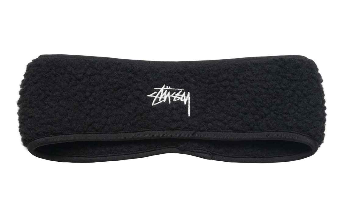 

Теплая флисовая повязка на голову Stussy, черный