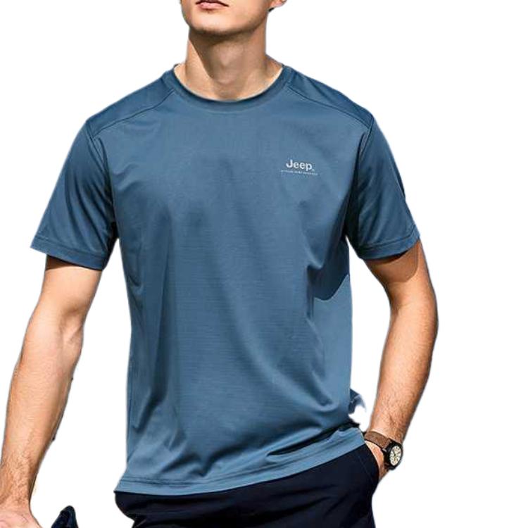 

Футболка мужская Crew Neck тонкая прямая посадка Jeep, cloud mountain синий