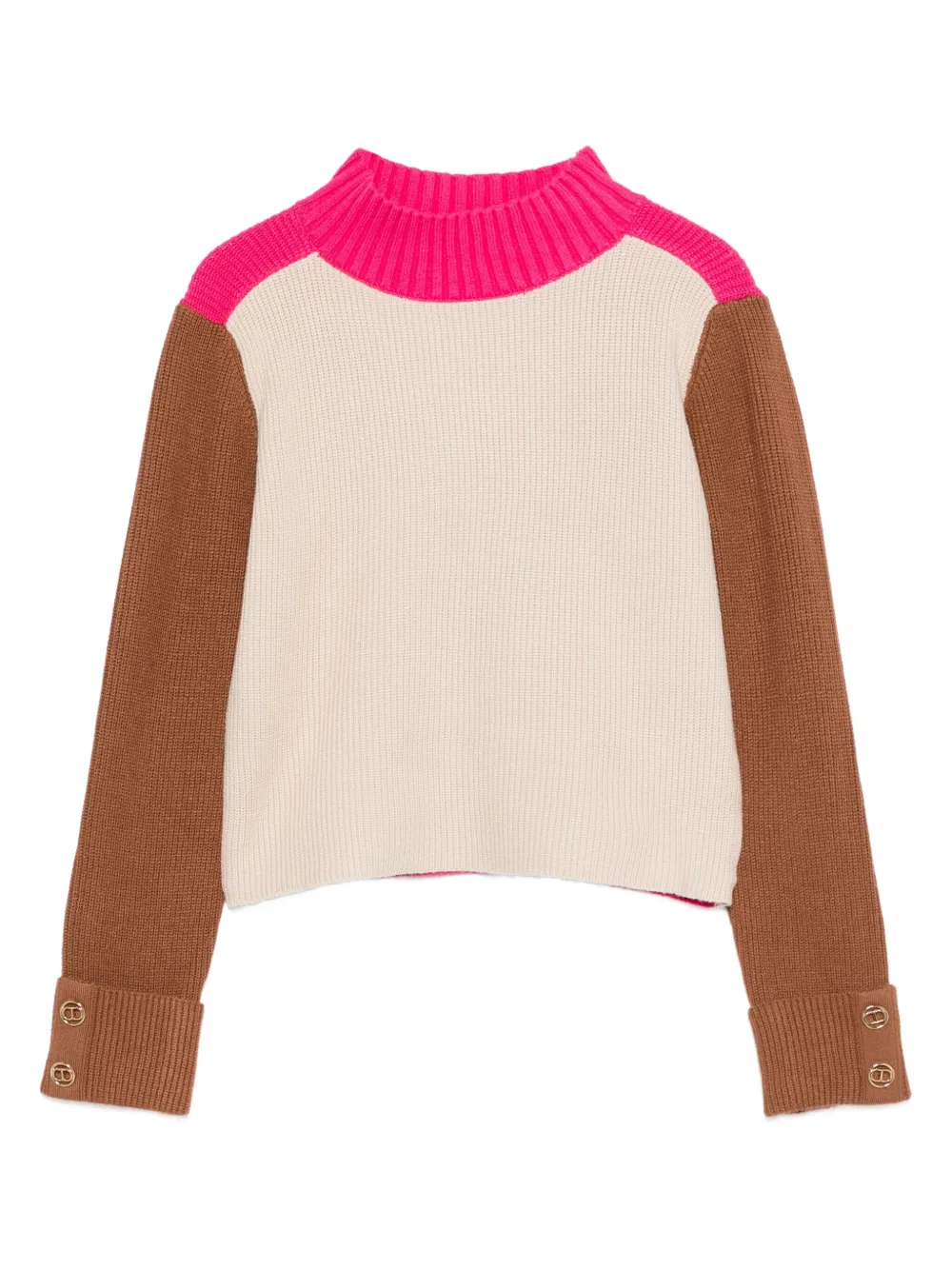 

Свитер в рубчик с цветными блоками TWINSET Kids, нейтральный