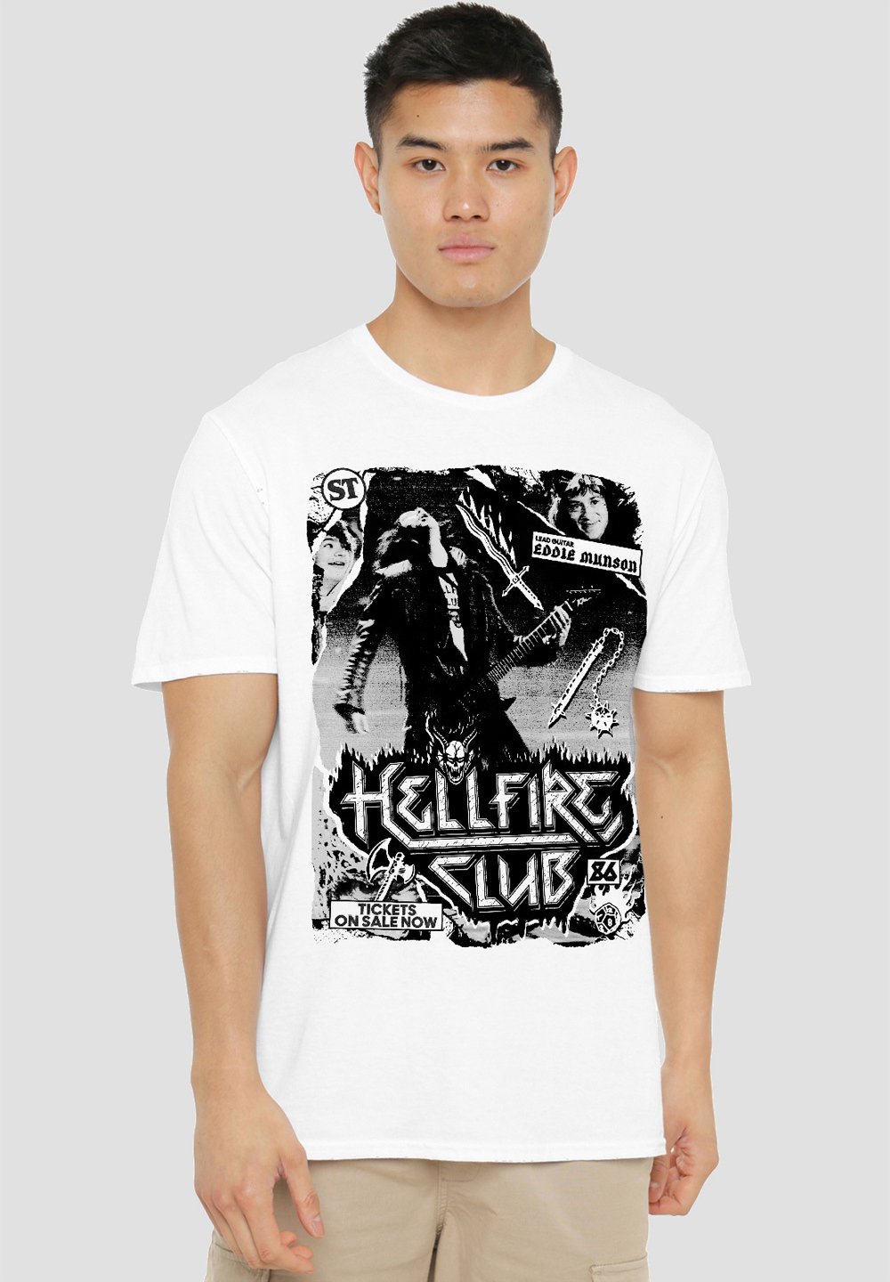 

Футболка с принтом STRANGER THINGS HELLFIRE CLUB POSTER NETFLIX, белый