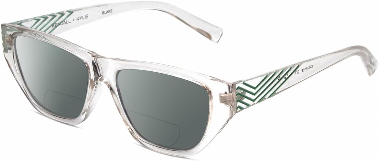 

Солнцезащитные очки Calabria K+K BLAKE прямоугольной формы с поляризацией и бифокальными линзами для чтения, модные дизайнерские солнцезащитные очки для чтения, Clear Crystal Teal/Smoke Grey Lens