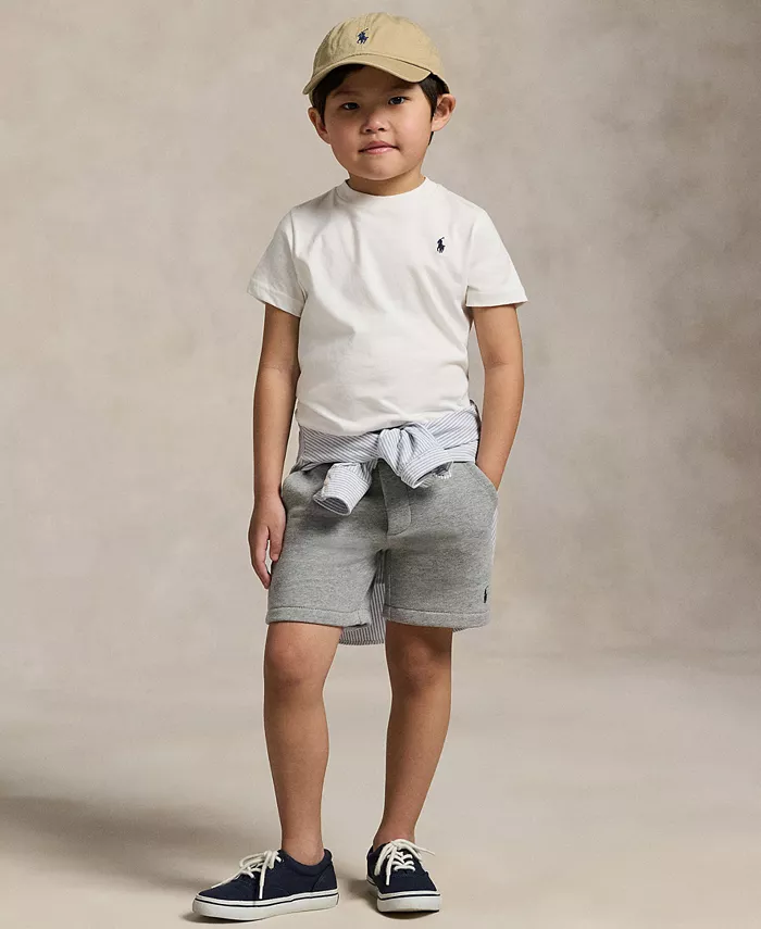 Детские и мальчиковые флисовые шорты на резинке Polo Ralph Lauren, серый — фото 2