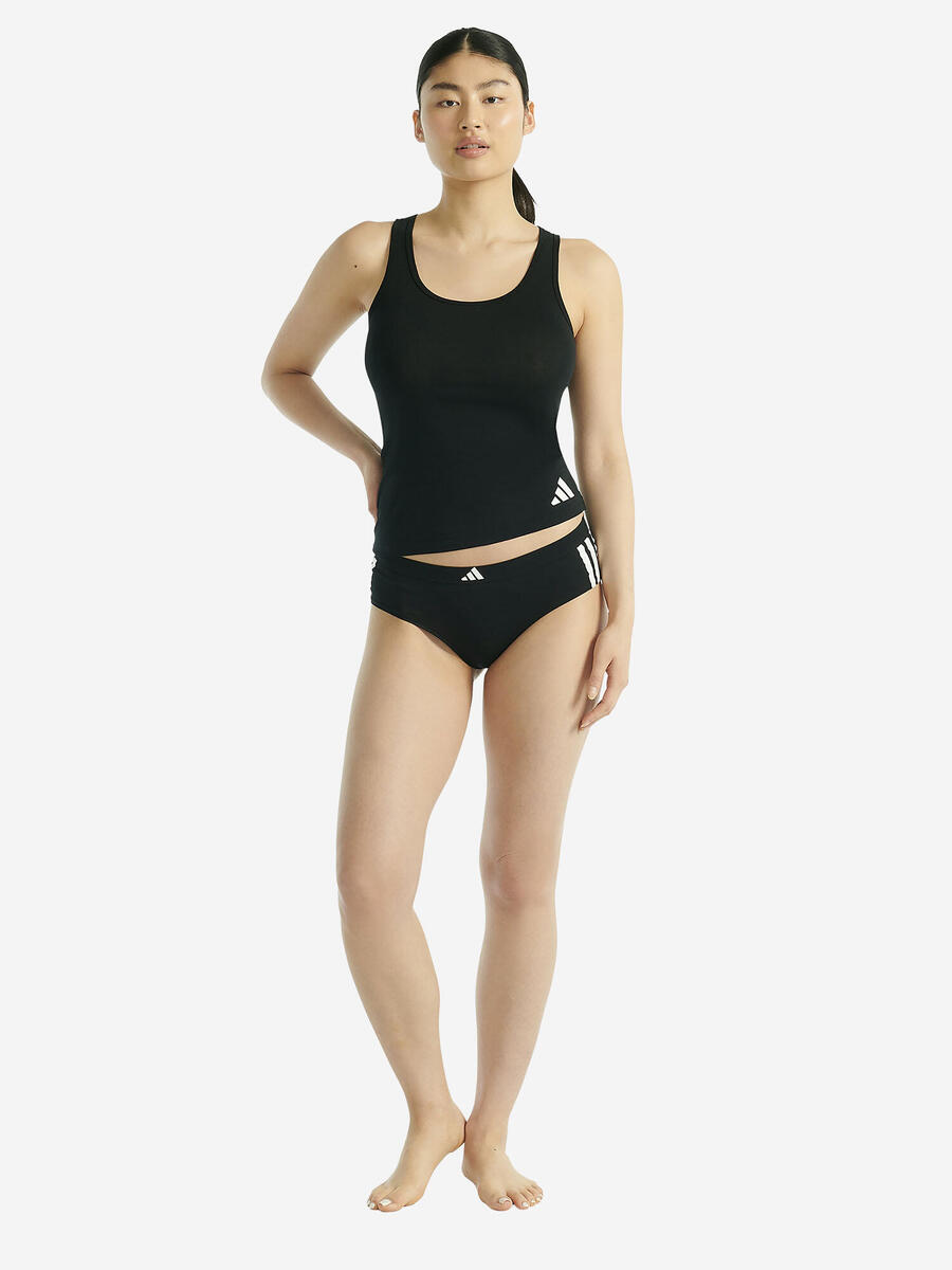 ADIDAS Тренировочная майка-топ дышащая женская - Sport Active Essentials, чёрная — фото 3