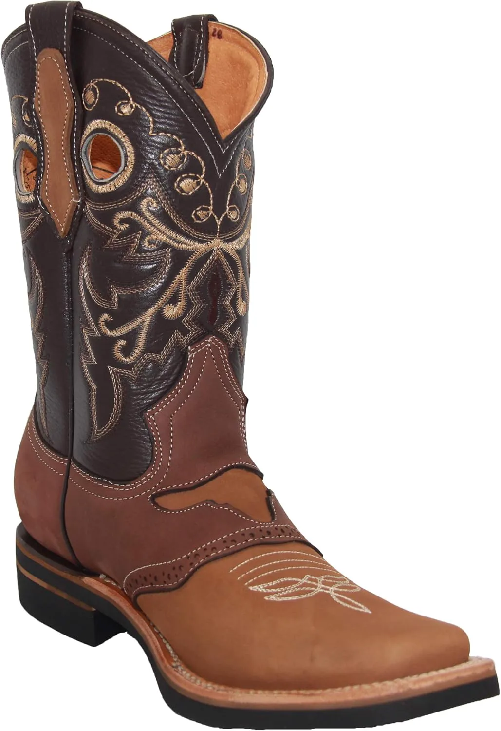 

Мужские ковбойские сапоги из натуральной кожи с квадратным носком в западном стиле Generic