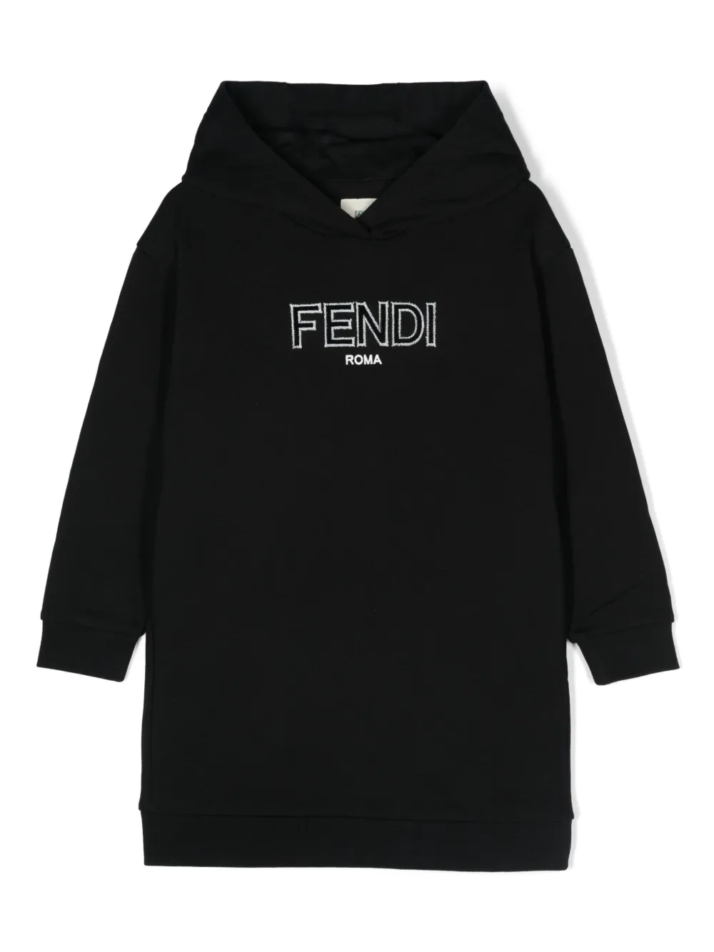 

Платье-худи с тисненым логотипом FENDI KIDS, черный