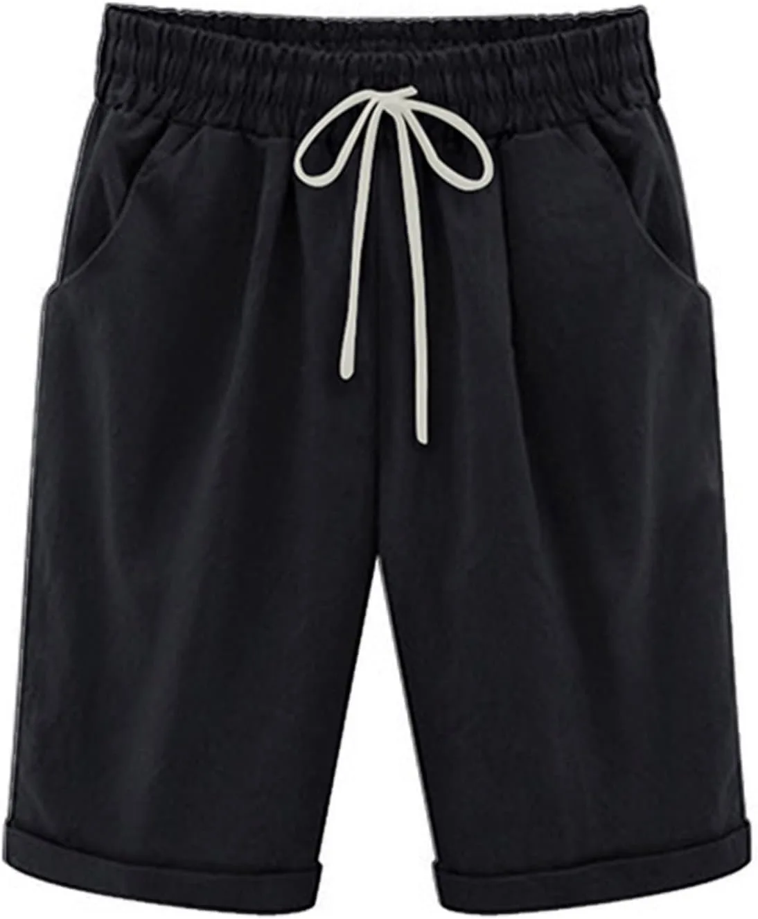 

Бермуды женские с эластичным поясом на шнурке