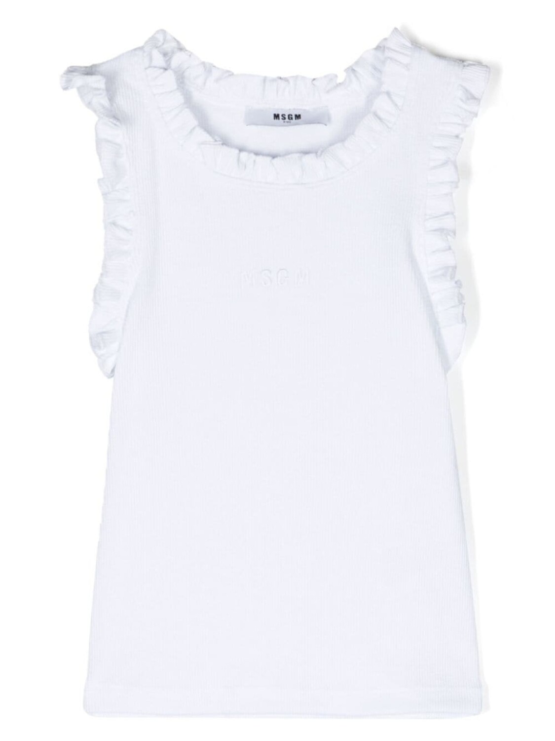 

MSGM Kids футболка с вышитым логотипом, белый
