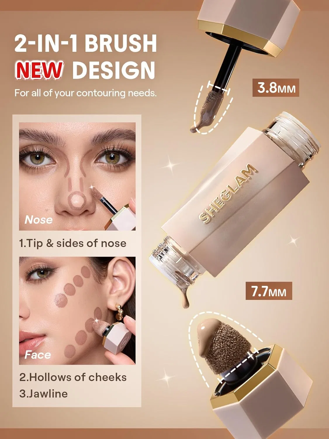 Контурный дуэт SHEGLAM Precision Dual Liquid Contour Camel Suede 6 мл — фото 3