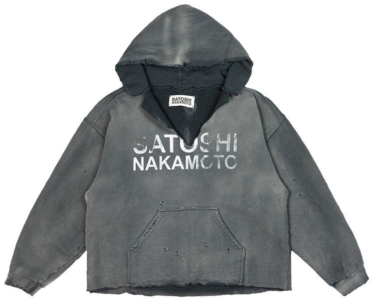 

Худи Satoshi Nakamoto Destructo Hoodie 'Washed Black', черный