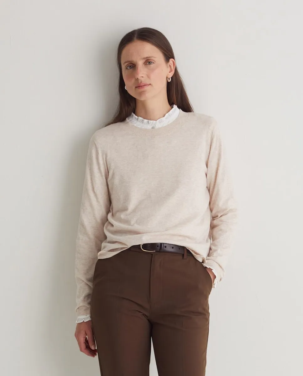 

Женский джемпер с круглым вырезом и длинными рукавами Yerse, бежевый