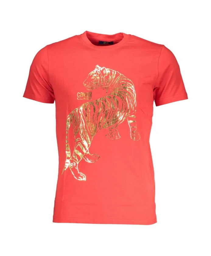 

Футболка с круглым вырезом и принтом красного тигра Cavalli Class, красный
