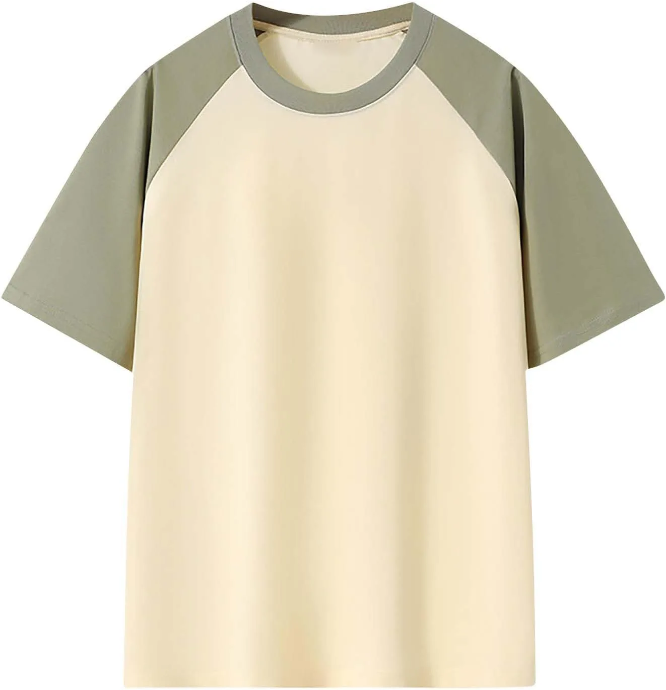 

Мужская футболка с коротким рукавом Color Block Crew Neck Casual Tee