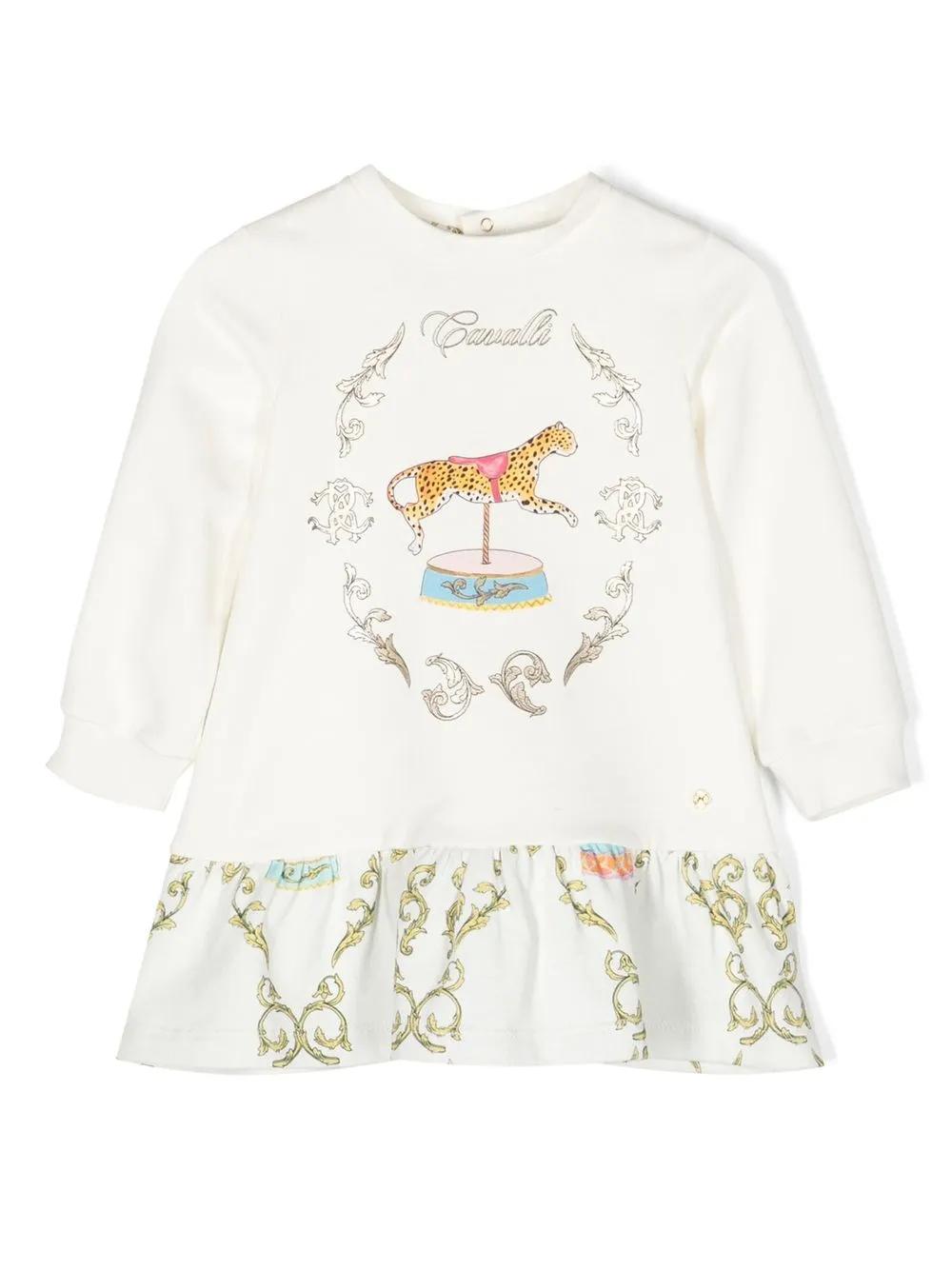 

Платье с узором в стиле барокко Roberto Cavalli Junior, белый