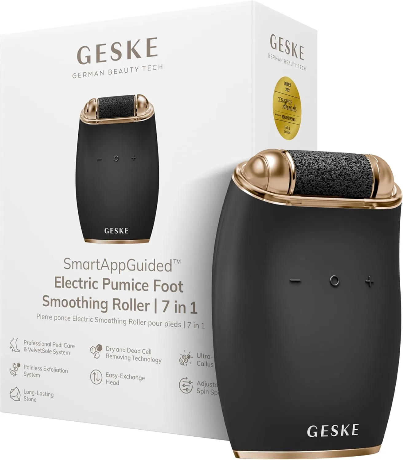 Электрическая роликовая пилка для ног GESKE 7 в 1 ‎Geske, Gray