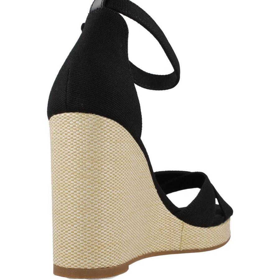 Сандалии Tommy Hilfiger, модель Flag High Wedge Espad Cr, цвет чёрный — фото 3