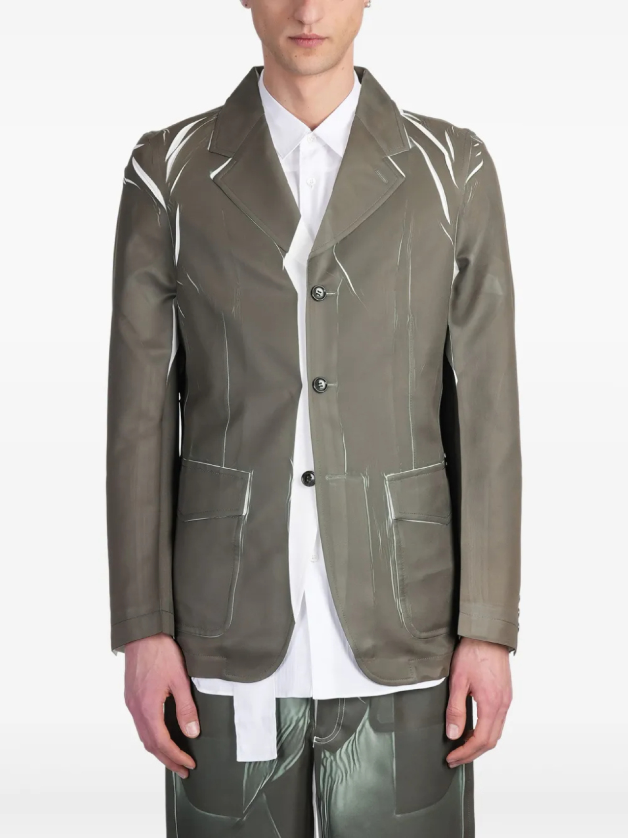 

Блейзер с контрастными деталями Comme Des Garçons Shirt, зеленый