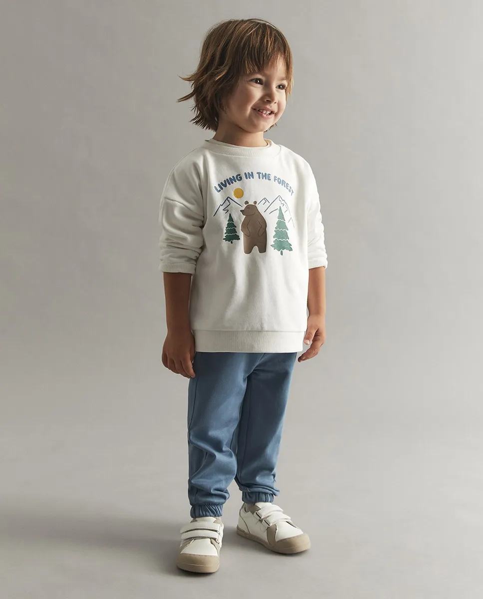 

Толстовка с медведем и горами Sfera, белый