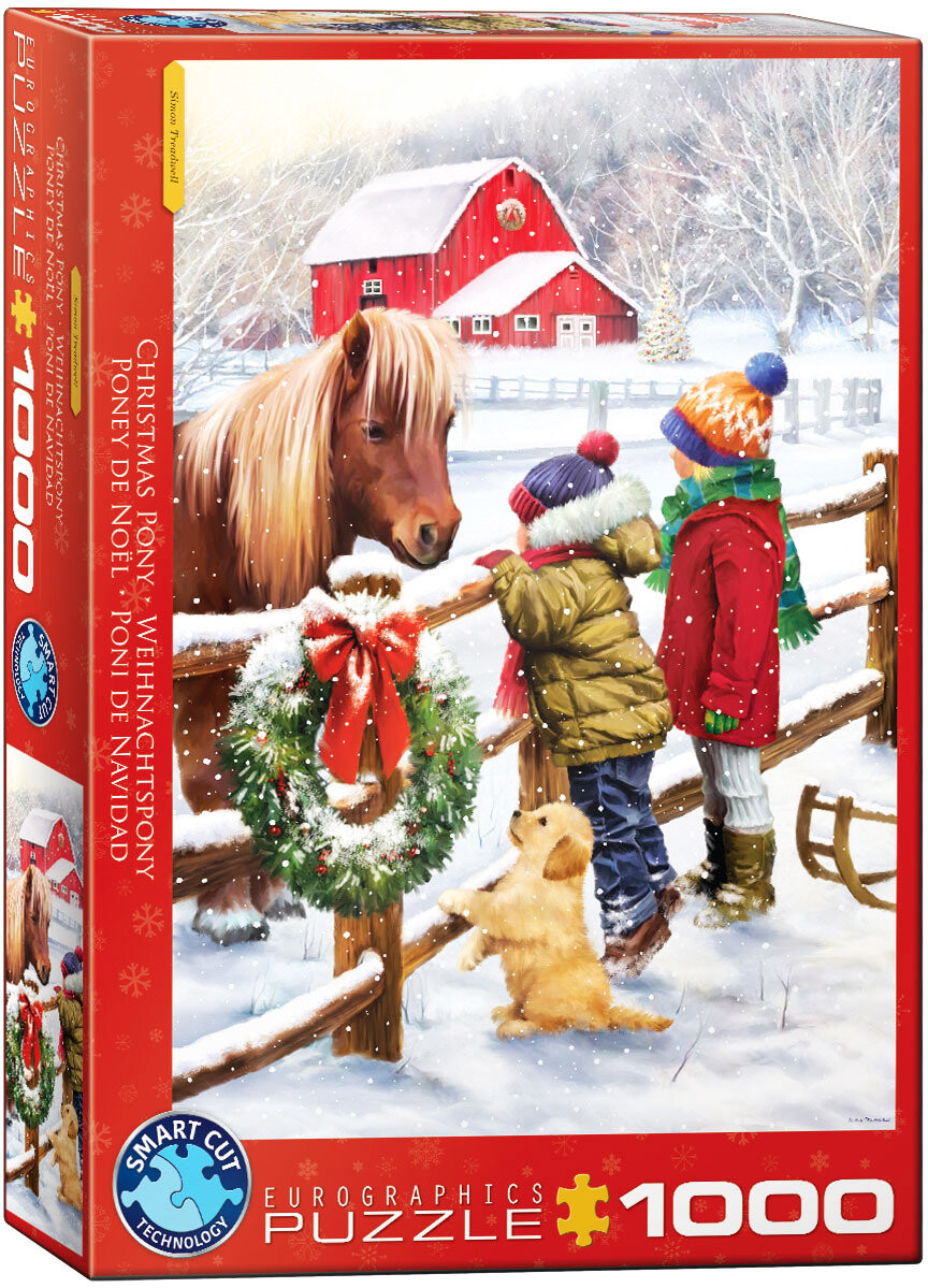 

ФИРМЕННЫЙ ПАЗЛ ЕВРОГРАФИКА РОЖДЕСТВЕНСКИЙ ПОНИ ЛОШАДЬ С ТРЕДВЕЛЛАМИ 1000 шт 48х68см EuroGraphics