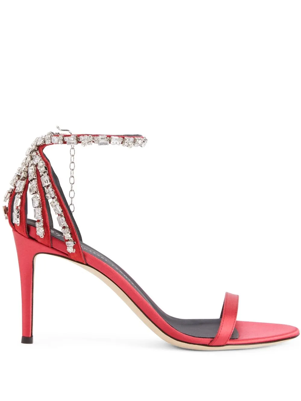 Босоножки Adele 85 с кристаллами Giuseppe Zanotti, красный